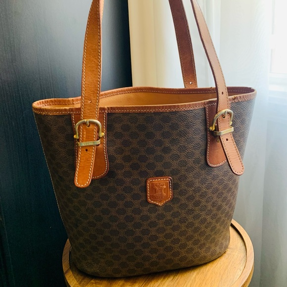 Celine Handbags - Celine Vintage Macadam Mini Tote Bag